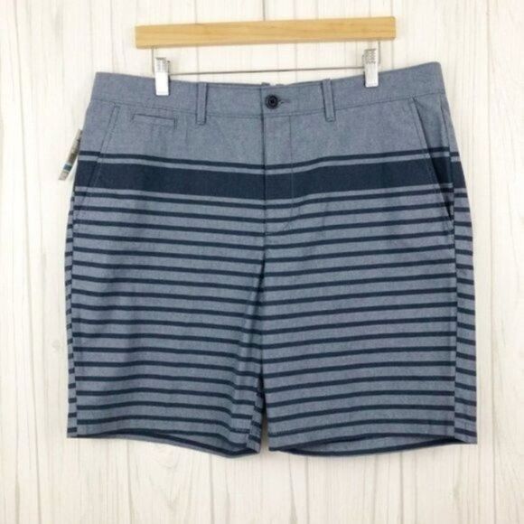 ORIGINAL PENGUIN Men's Blue Striped Shorts  - Picture 1 of 6